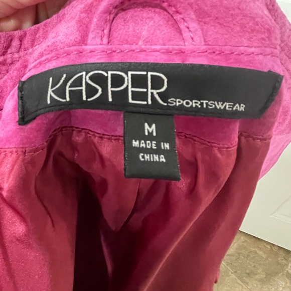 Genuine Pink Suede Leather Dress Coat (lightly lined) - Picture 7 of 7